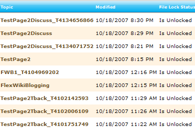 Flexwiki hosting screenshot